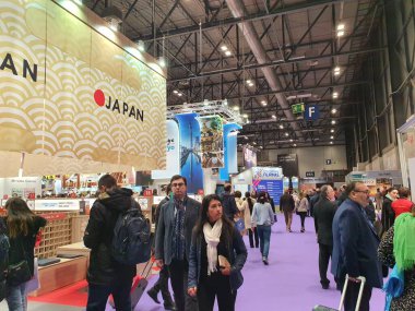 Madrid, İspanya, 23 Ocak 2020: Fitur 2020 'de profesyonel turizm ziyaretçileri