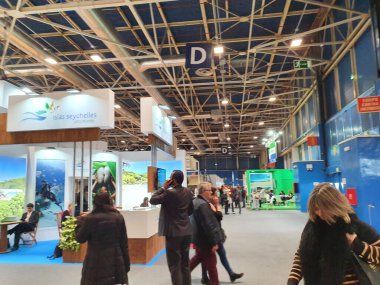 Madrid, İspanya, 22 Ocak 2020: Fitur 2020 'deki Seyşeller Adaları
