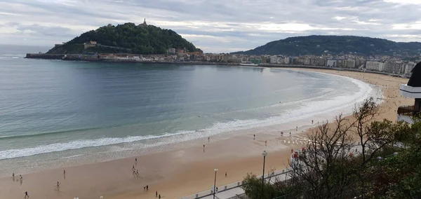 Landschaft Der Bucht Von Donostia San Sebastian Einem Frühlingstag Mai — Stockfoto