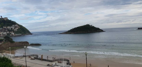 Landschaft Der Bucht Von Donostia San Sebastian Einem Frühlingstag Mai — Stockfoto