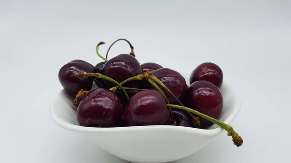 Red Cherries White Background — Stock Photo, Image