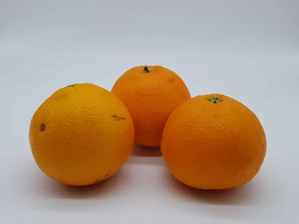 Oranges Sur Fond Blanc — Photo