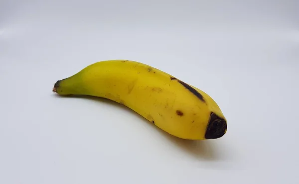 Gele Bananen Witte Achtergrond — Stockfoto