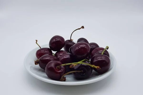 Red Cherries White Background — Stock Photo, Image