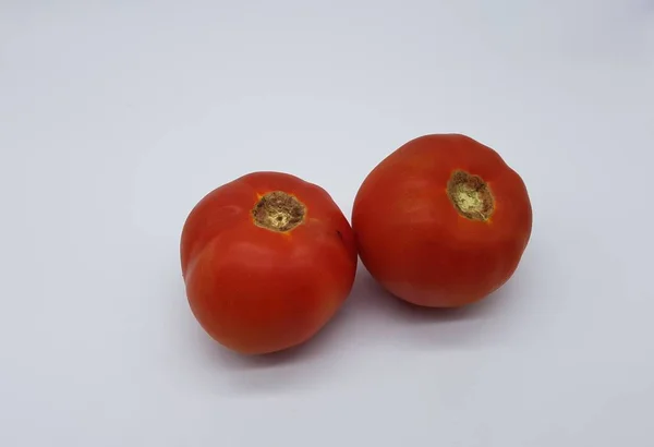 Rode Tomaten Witte Achtergrond — Stockfoto