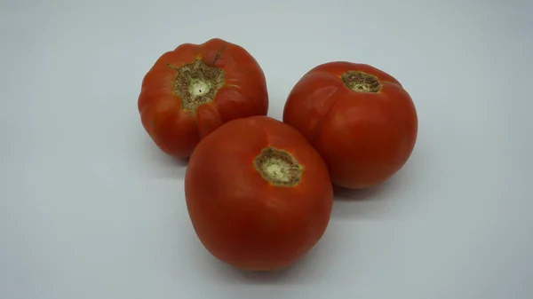 Rode Tomaten Witte Achtergrond — Stockfoto