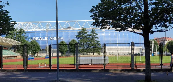 Donostia San Sebastian, Bask Ülkesi, İspanya, 6 Mayıs 2020: Reale Arena adlı belediye stadyumu, San Sebastin 'de yer alan spor salonu ve Real Sociedad de Ftbol' un genel merkezi.