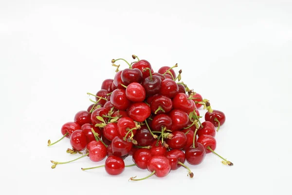 Red Cherries White Background — Stock Photo, Image