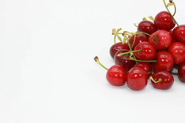 Red Cherries White Background — Stock Photo, Image