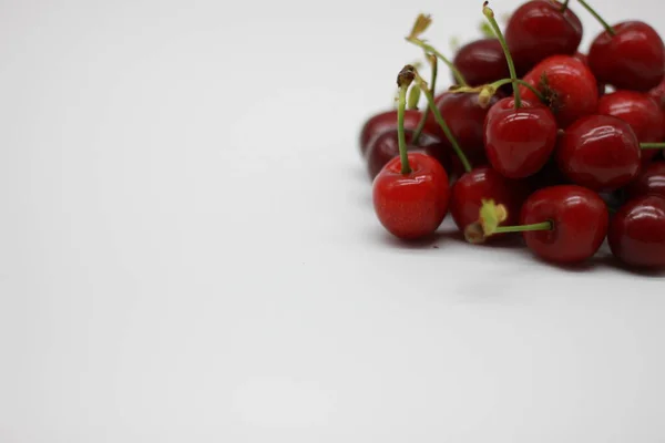 Red Cherries White Background — Stock Photo, Image