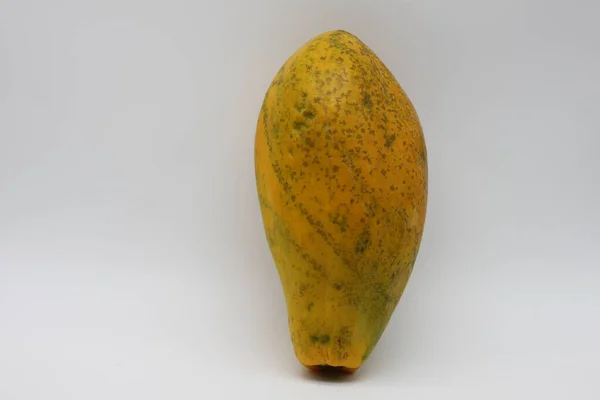 Gul Papaya Isolerad Vit Bakgrund — Stockfoto