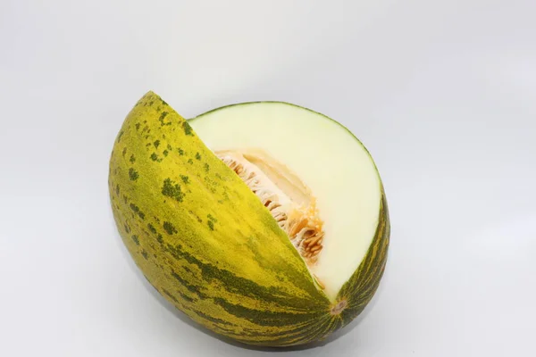 Meloen Geïsoleerd Witte Achtergrond — Stockfoto