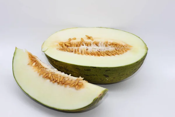 Melone Isolato Sfondo Bianco — Foto Stock