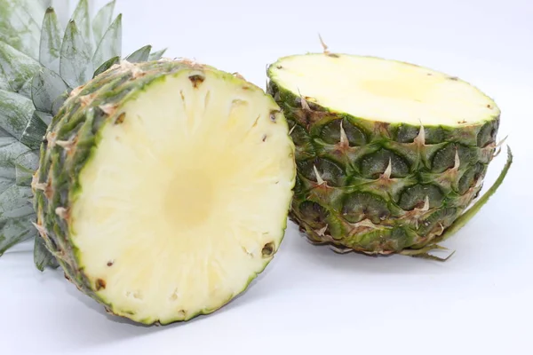 Pineapple Cut Halves White Background — Stock Photo, Image