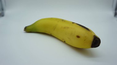 close view on banana on white background.