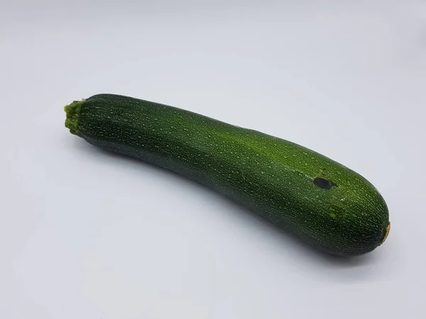 Grön Zucchini Vit Bakgrund — Stockfoto