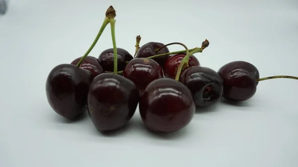 Ripe Cherries White Background — Stock Photo, Image