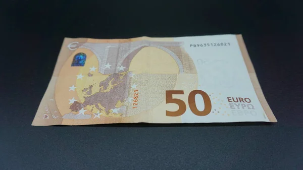 Banconota Euro Sfondo Nero — Foto Stock
