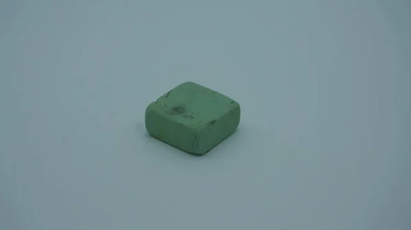 Зеленый Ластик Белом Фоне — стоковое фото