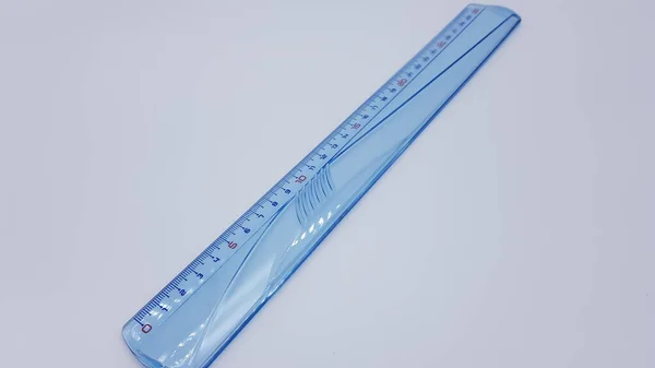 Blue Rulers Isolated White Background — Stock Photo, Image