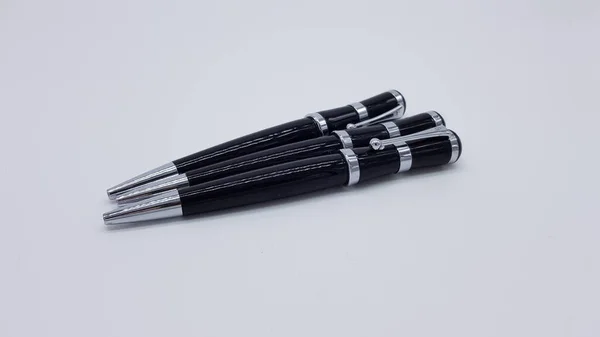 Black Silver Pens — Stock Photo, Image