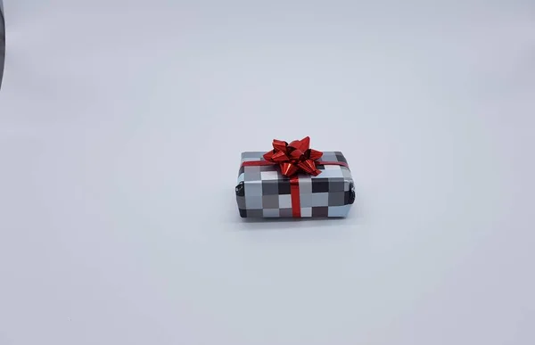 Geschenkbox Mit Roter Schleife — Stockfoto