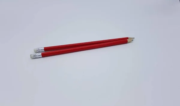 Two Red Pens White Background — Stock Photo, Image