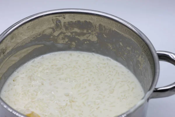 Cocinar Pudín Arroz Una Olla — Foto de Stock