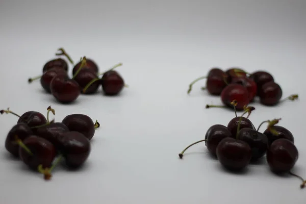 Red Cherries White Background — Stock Photo, Image