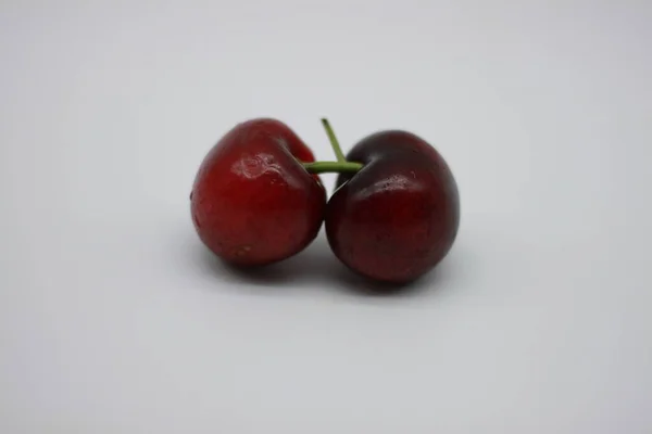 Red Cherries White Background — Stock Photo, Image