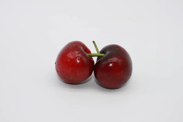 Red Cherries White Background — Stock Photo, Image