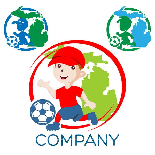 In het volgende voorbeeld vector voetbal logo — Stockvector