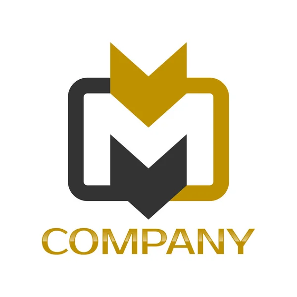 M entreprise lettre liée logo — Image vectorielle