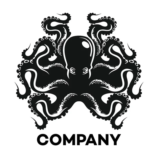 Örnek siyah ahtapot logosu — Stok Vektör