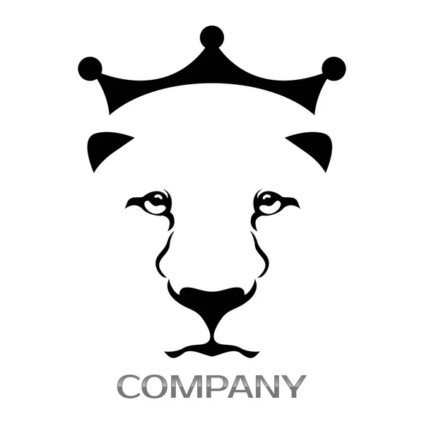 Lejonhuvud logotyp. Vektorillustration — Stock vektor