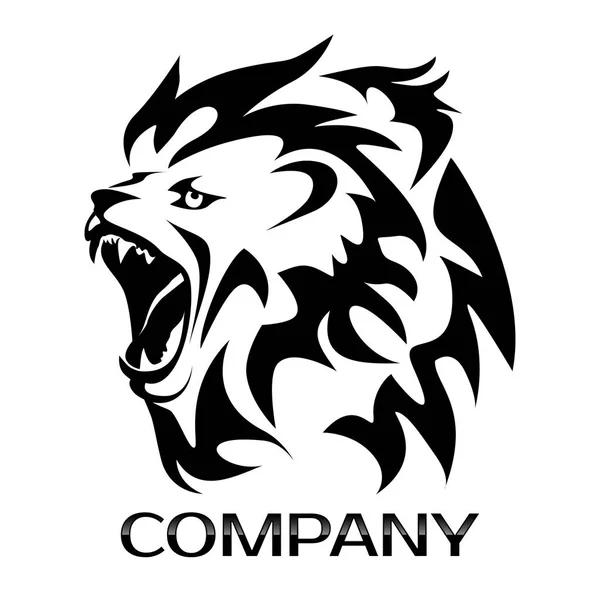 Logotipo de cabeça de leão. Ilustração vetorial — Vetor de Stock