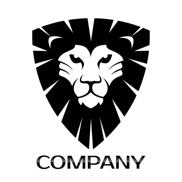 Lion Head en schild logo — Stockvector