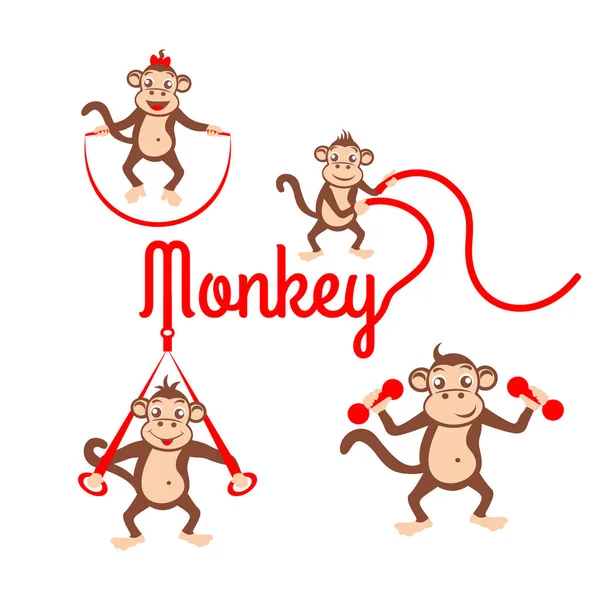 猿のロゴ。ベクトル図 — ストックベクタ