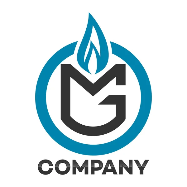 Logo de la carta vinculada a la empresa Gas y MG — Vector de stock