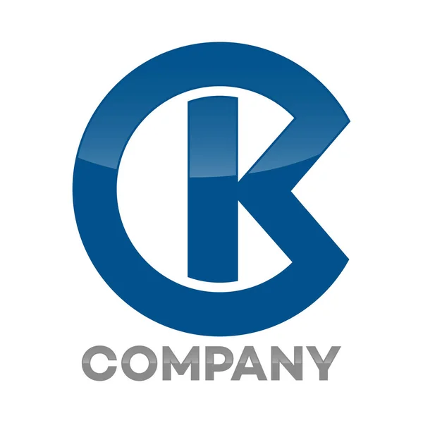 CK empresa vinculado logotipo carta —  Vetores de Stock