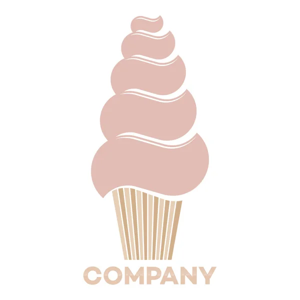 Cupcake logo.Vector illustration — Stock Vector