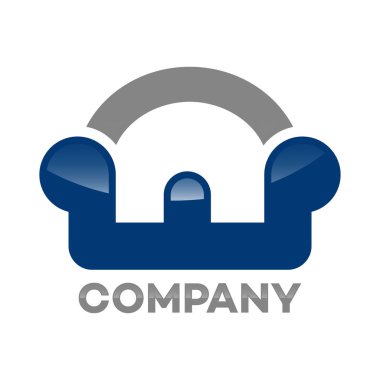 Retro kanepe logosunu görmeniz gerekir. Vektör çizim