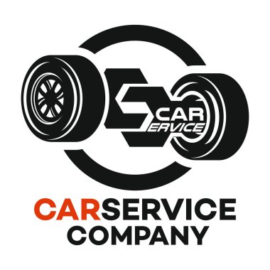 araba tekerlek ve araba servisi logosu