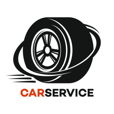 araba tekerlek ve araba servisi logosu