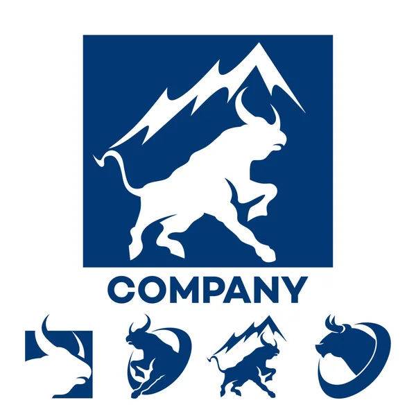 Logo taureau bleu Illustration vectorielle — Image vectorielle