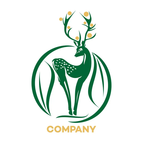 Slim deer logo. Vektorillustration — Stock vektor