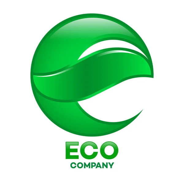 Eco leaf und e company linked letter logo — Stockvektor