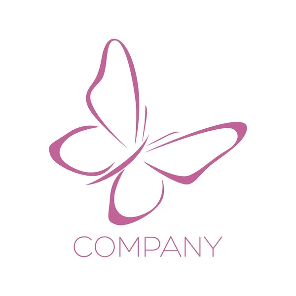 Логотип розовой бабочки. Векторная иллюстрация — стоковый вектор