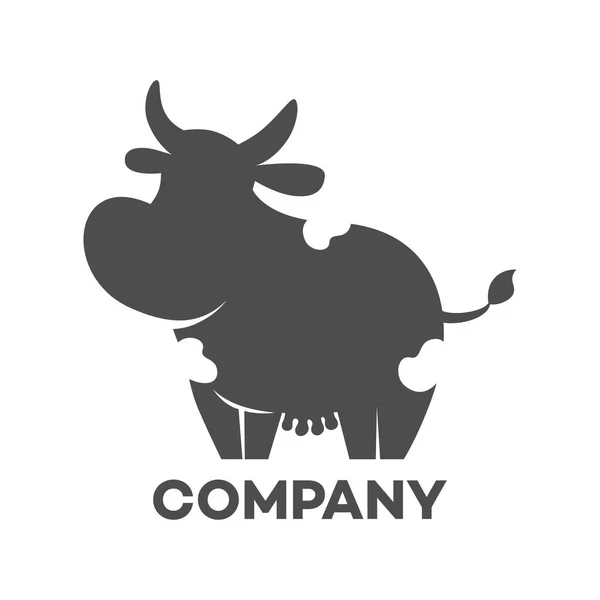 A silhueta preta de um logotipo de vaca —  Vetores de Stock