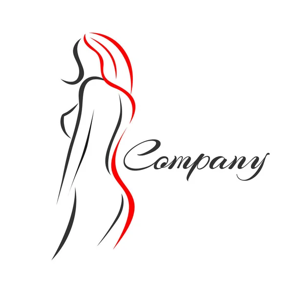 Belle silhouette féminine logo — Image vectorielle